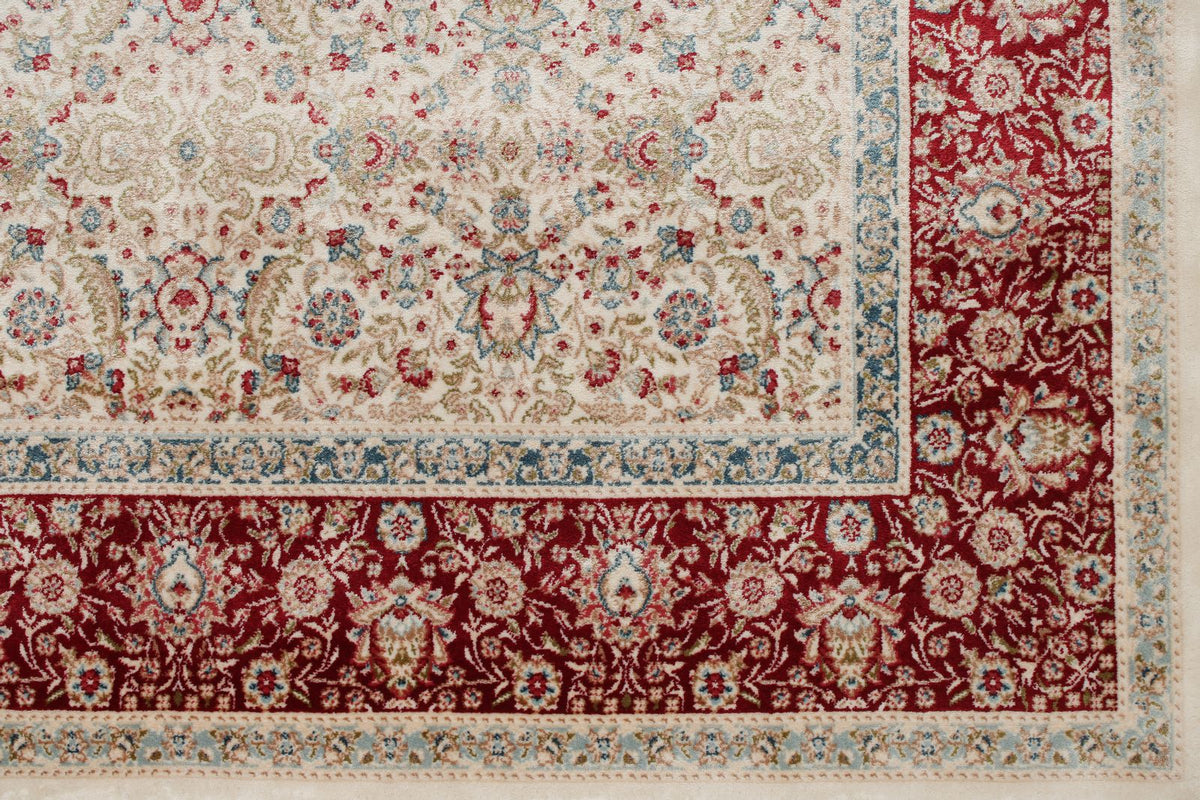 3x7 Ivory and Red Turkish Antep Runner