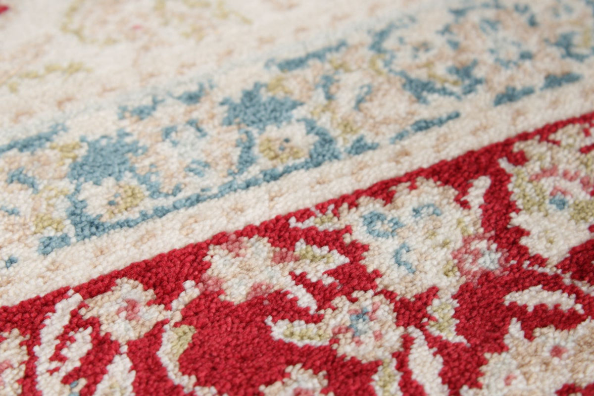 3x7 Ivory and Red Turkish Antep Runner