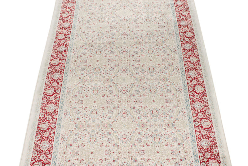 3x7 Ivory and Red Turkish Antep Runner