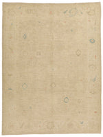 9x12 Beige and Ivory Turkish Oushak Rug