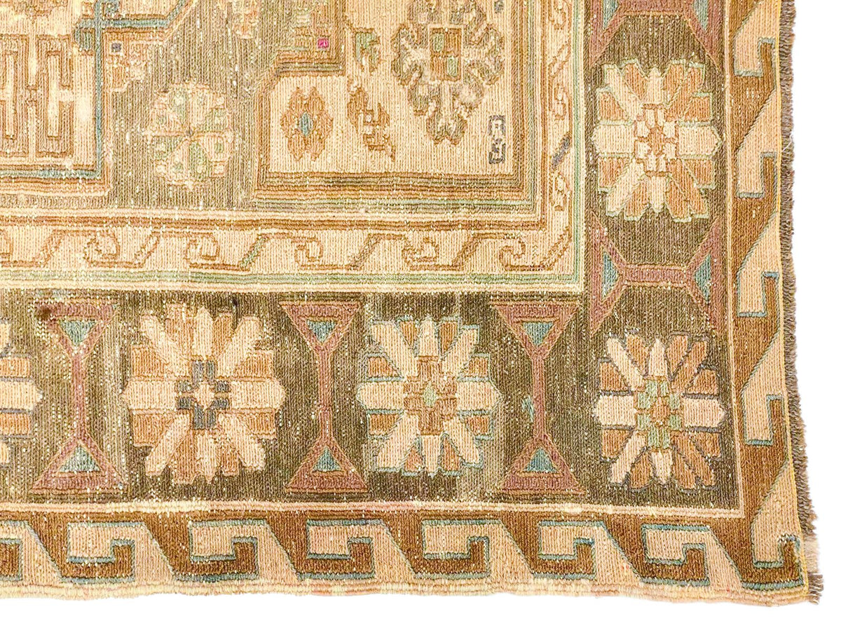 Vintage Handmade 6x9 Pink and Brown Anatolian Turkish Traditional Distressed Area Rug