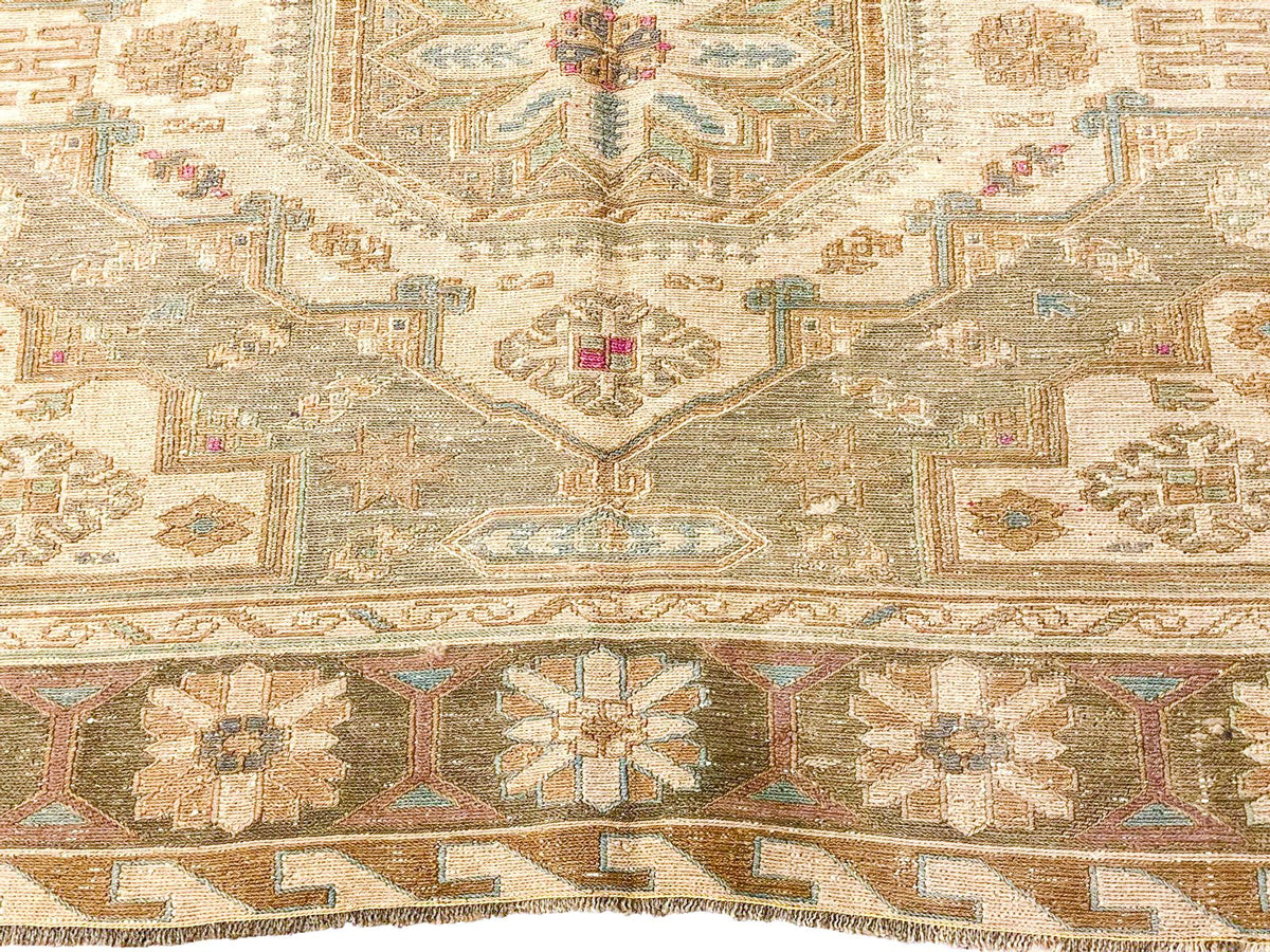 Vintage Handmade 6x9 Pink and Brown Anatolian Turkish Traditional Distressed Area Rug