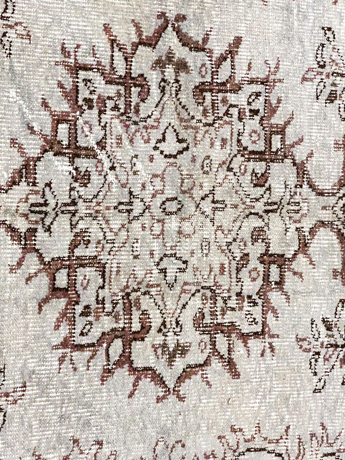 Vintage Handmade 5x9 Gray and Brown Anatolian Turkish Overdyed Distressed Area Rug