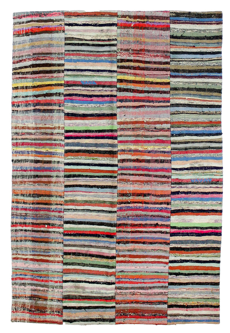 Vintage Handmade 5x8 Multicolor Anatolian Distressed Modern Area Rug
