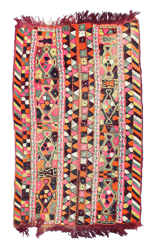 5x7  Handmade Vintage Anatolian Handmade Tribal Rug Kilim