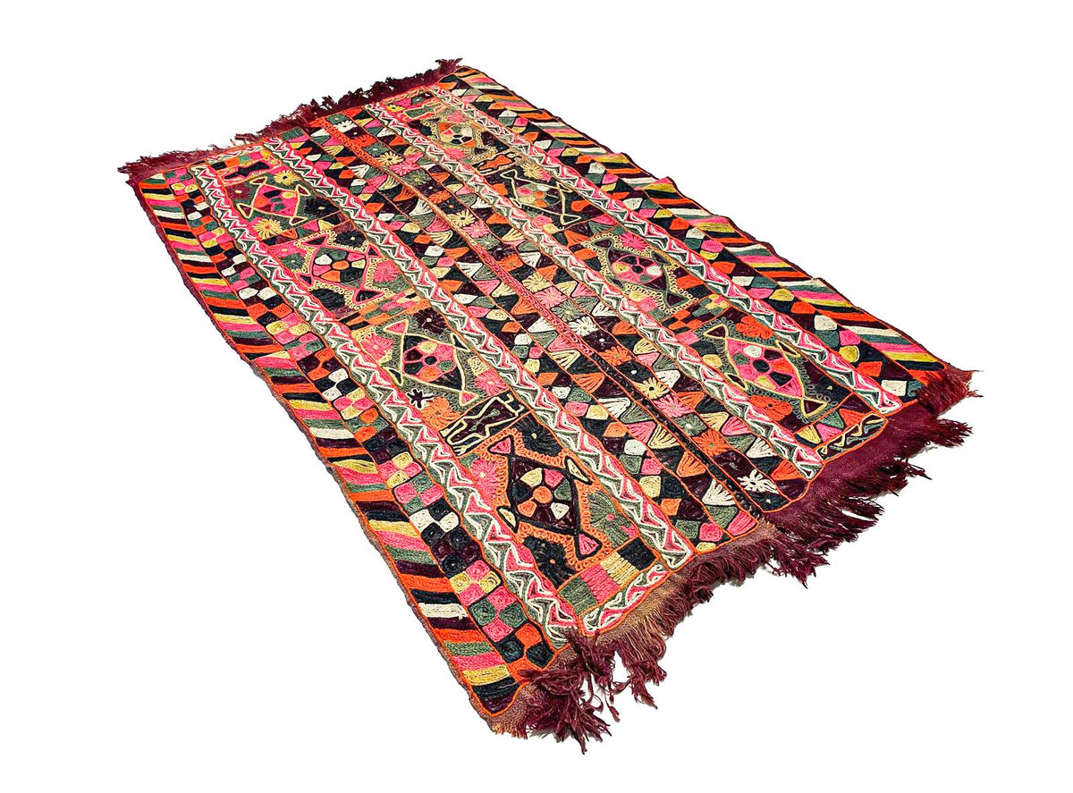 5x7  Handmade Vintage Anatolian Handmade Tribal Rug Kilim