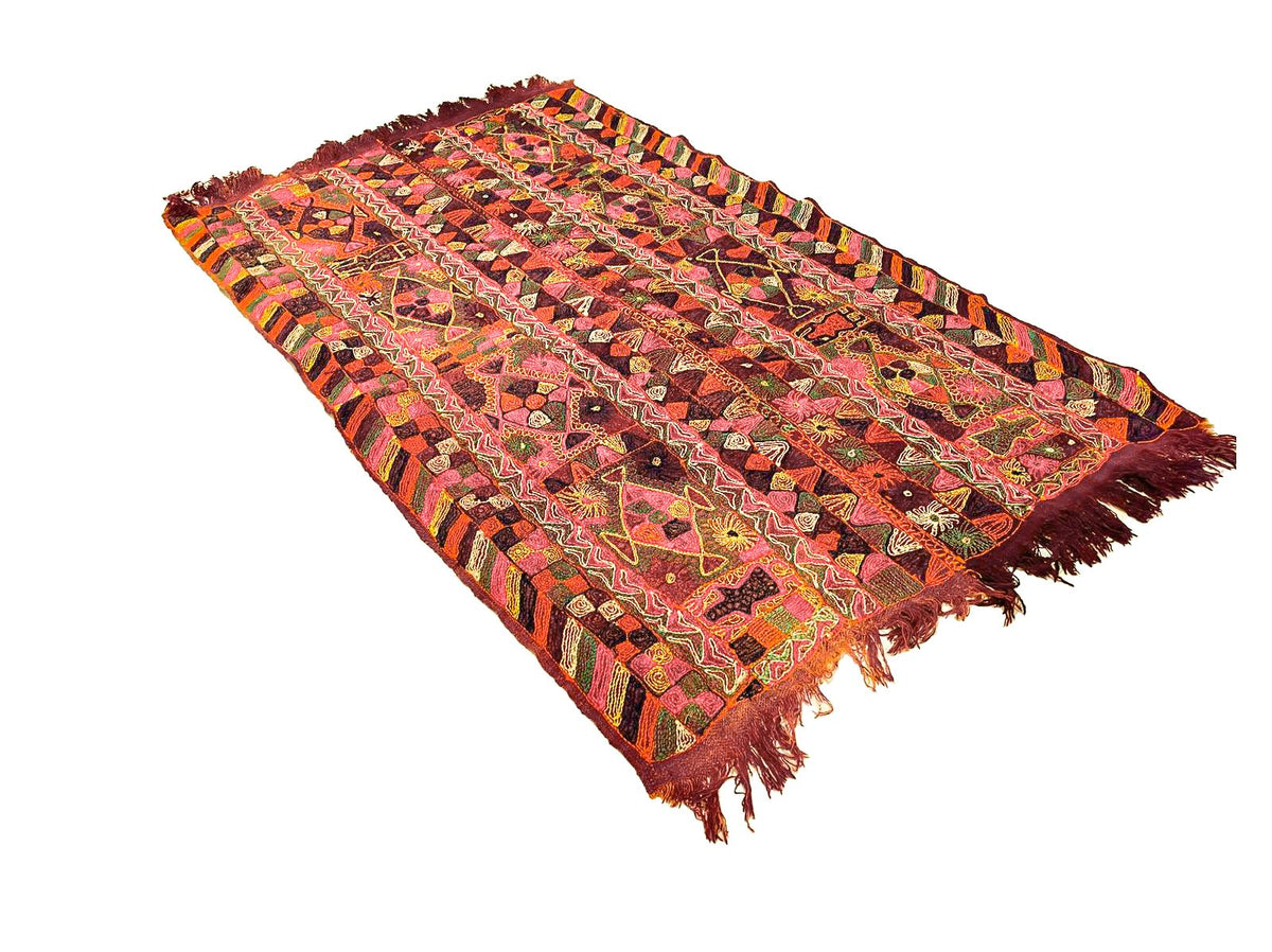 5x7  Handmade Vintage Anatolian Handmade Tribal Rug Kilim