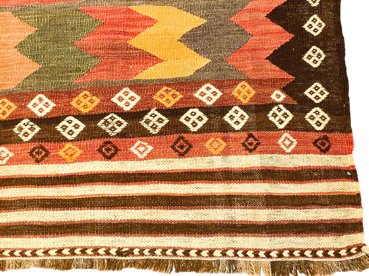 7x11  Handmade Vintage Anatolian Handmade Tribal Rug Kilim
