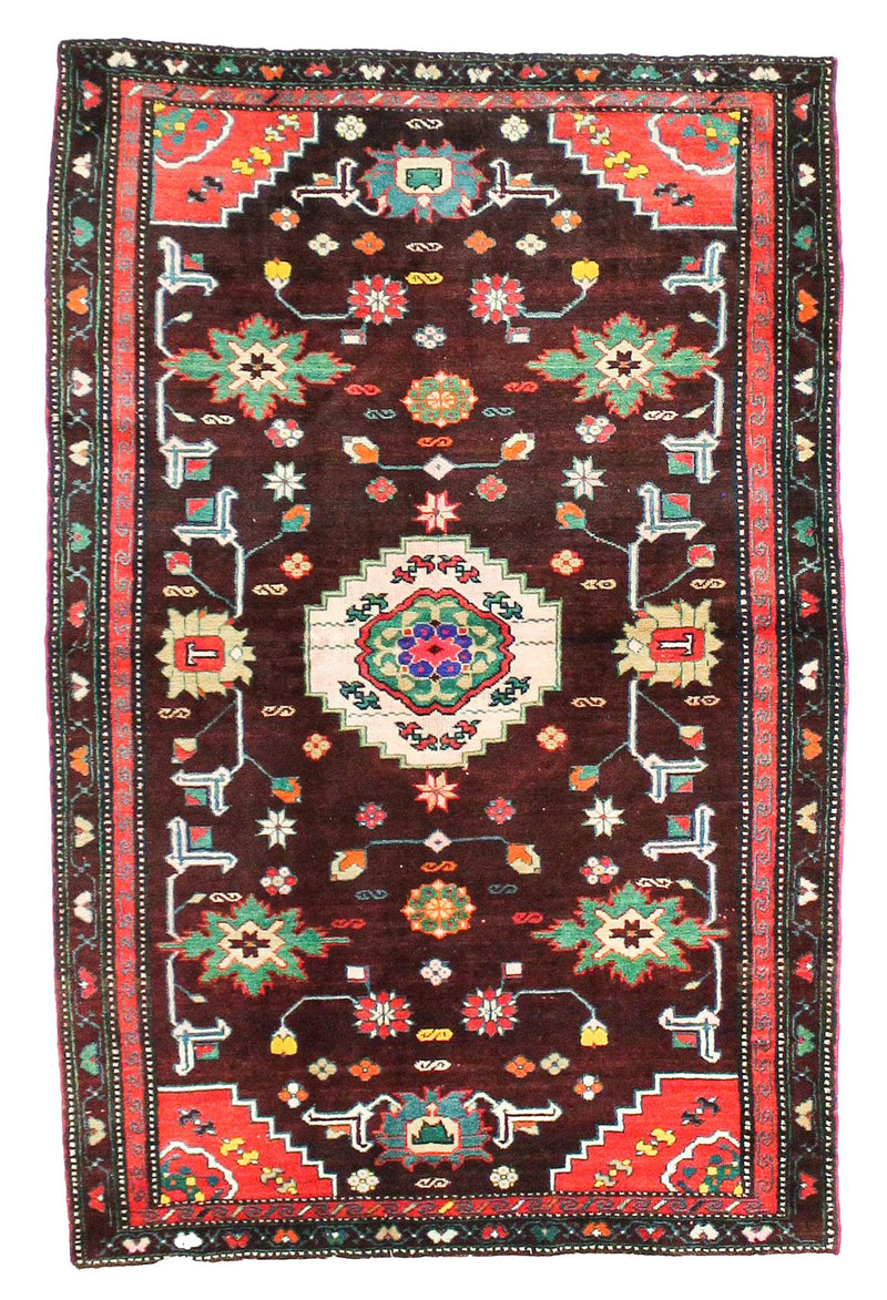 5x7 Red and Brown Anatolian Tribal Rug