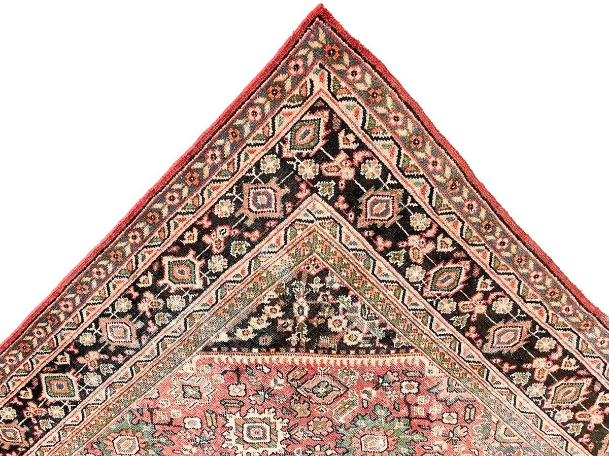 Vintage Handmade 10x13 Red and Brown Anatolian Turkish Oushak Distressed Area Rug