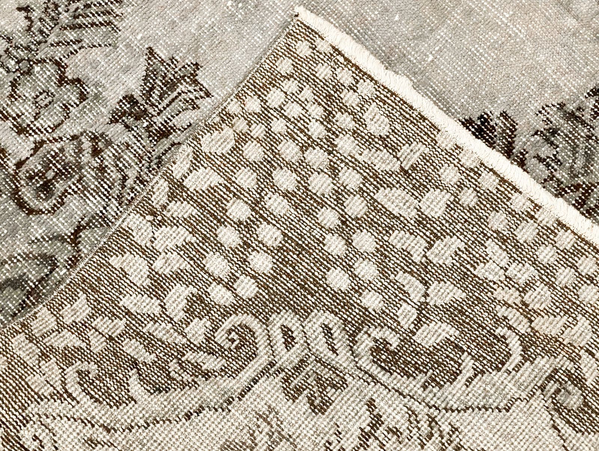 6x9 Gray and Brown Turkish Overdyed Rug