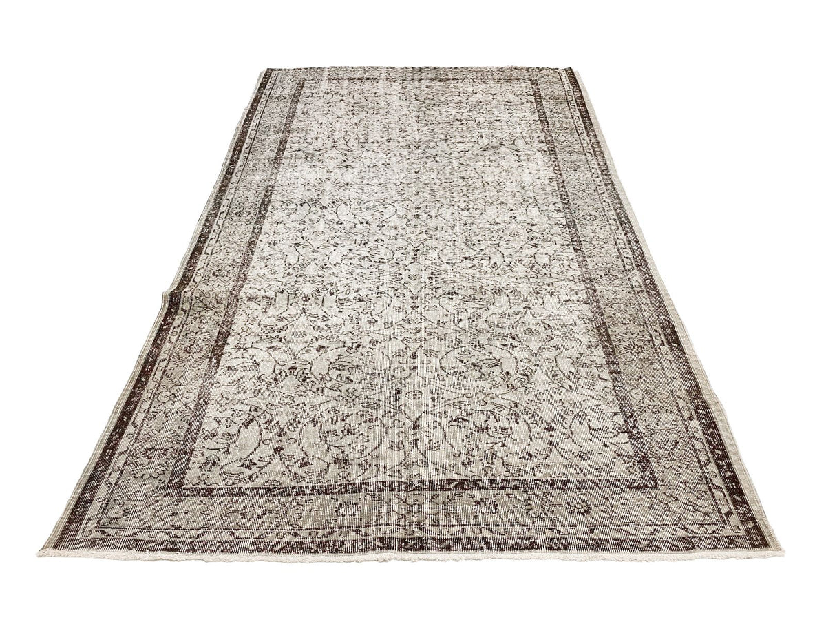 6x10 Gray and Brown Turkish Overdyed Rug