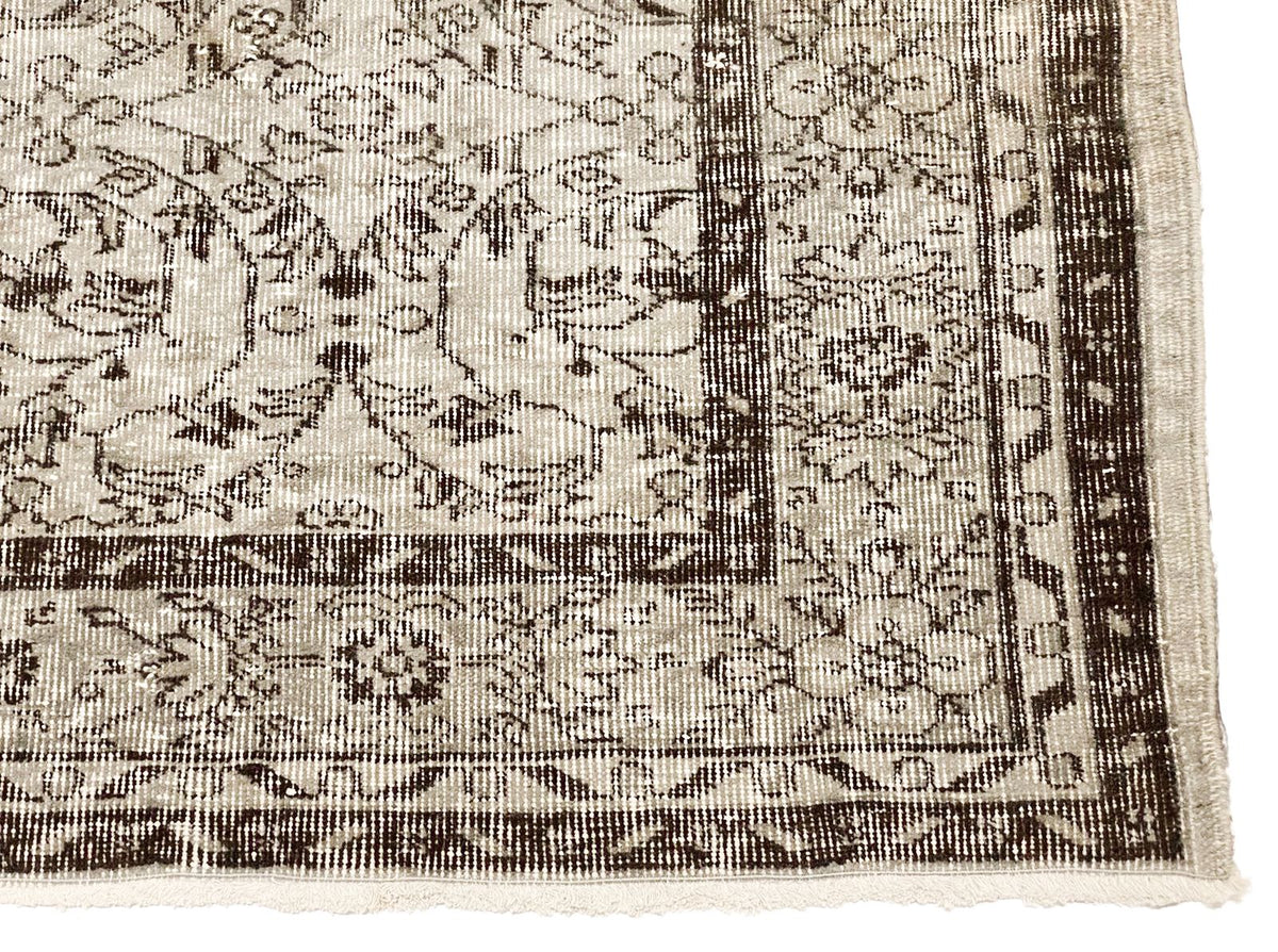 6x10 Gray and Brown Turkish Overdyed Rug