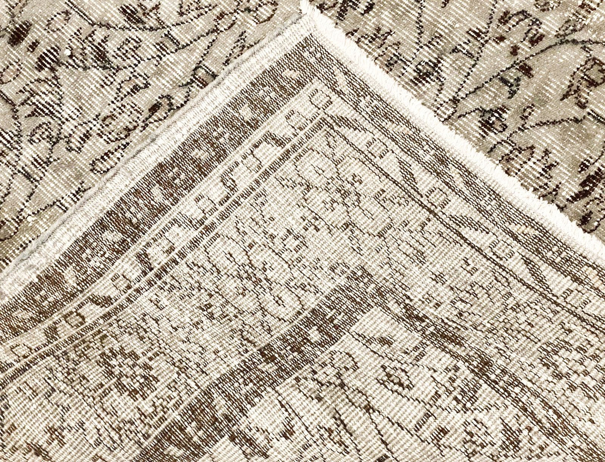 6x10 Gray and Brown Turkish Overdyed Rug