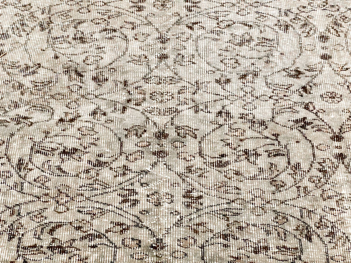 6x10 Gray and Brown Turkish Overdyed Rug