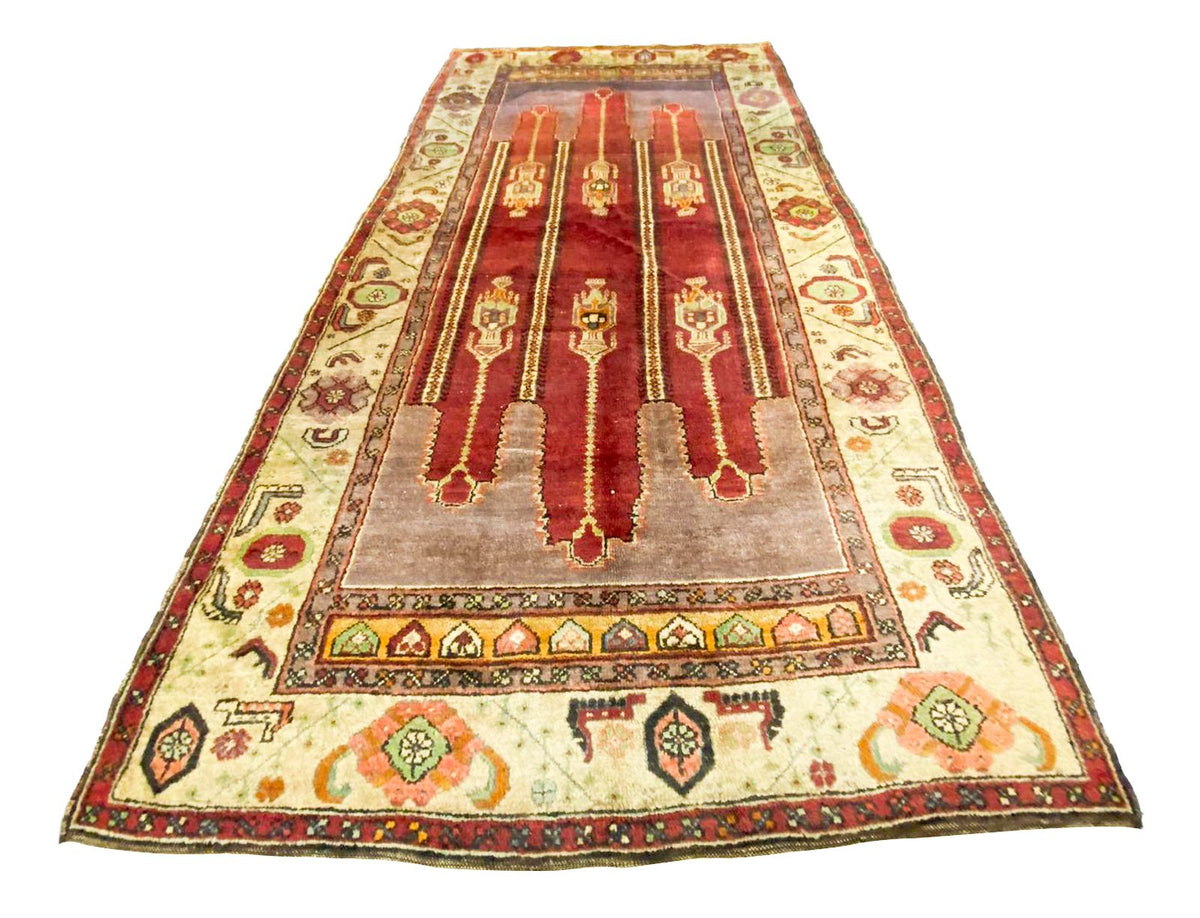 5x9 Red and Gold Anatolian Turkish Tribal Rug