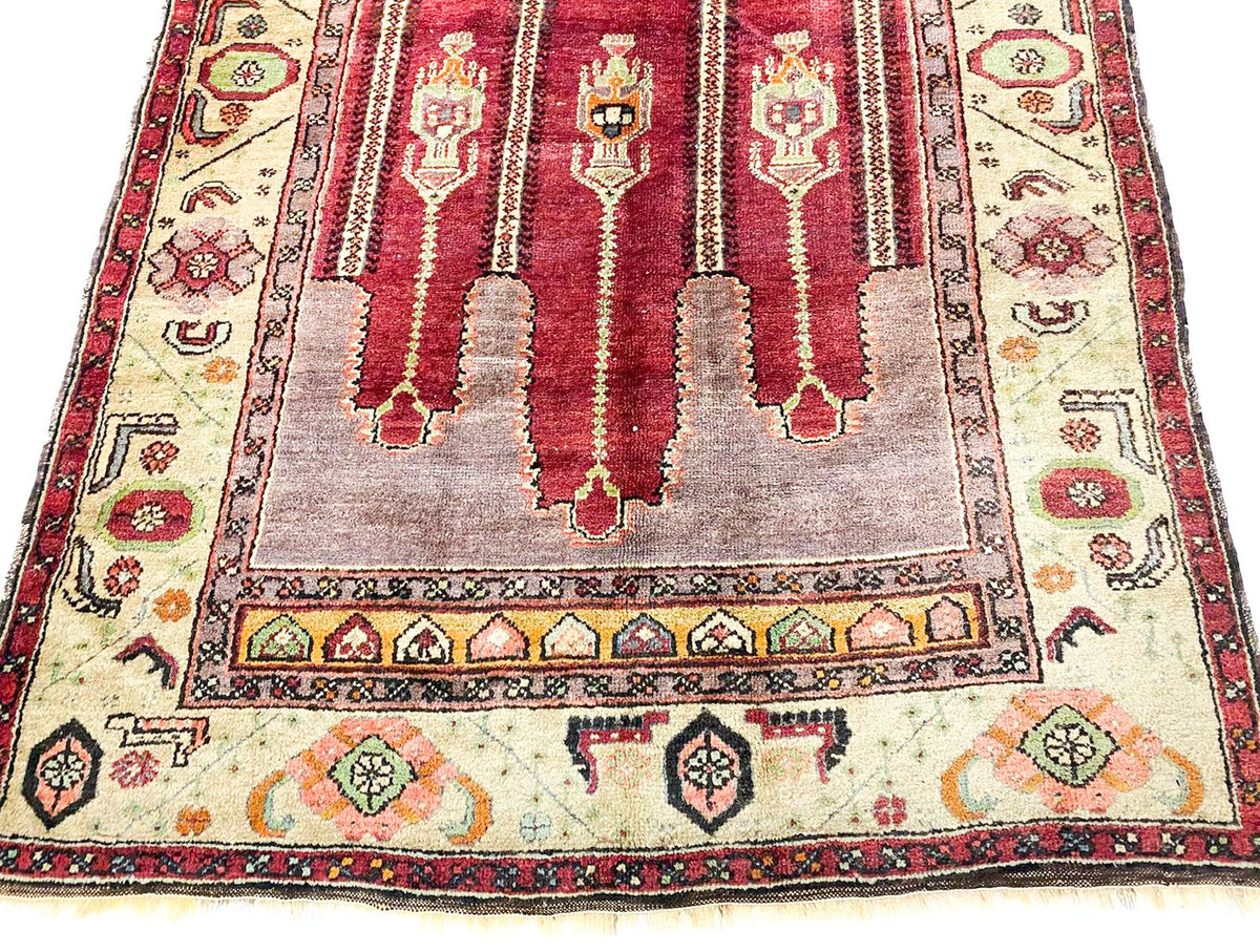 5x9 Red and Gold Anatolian Turkish Tribal Rug