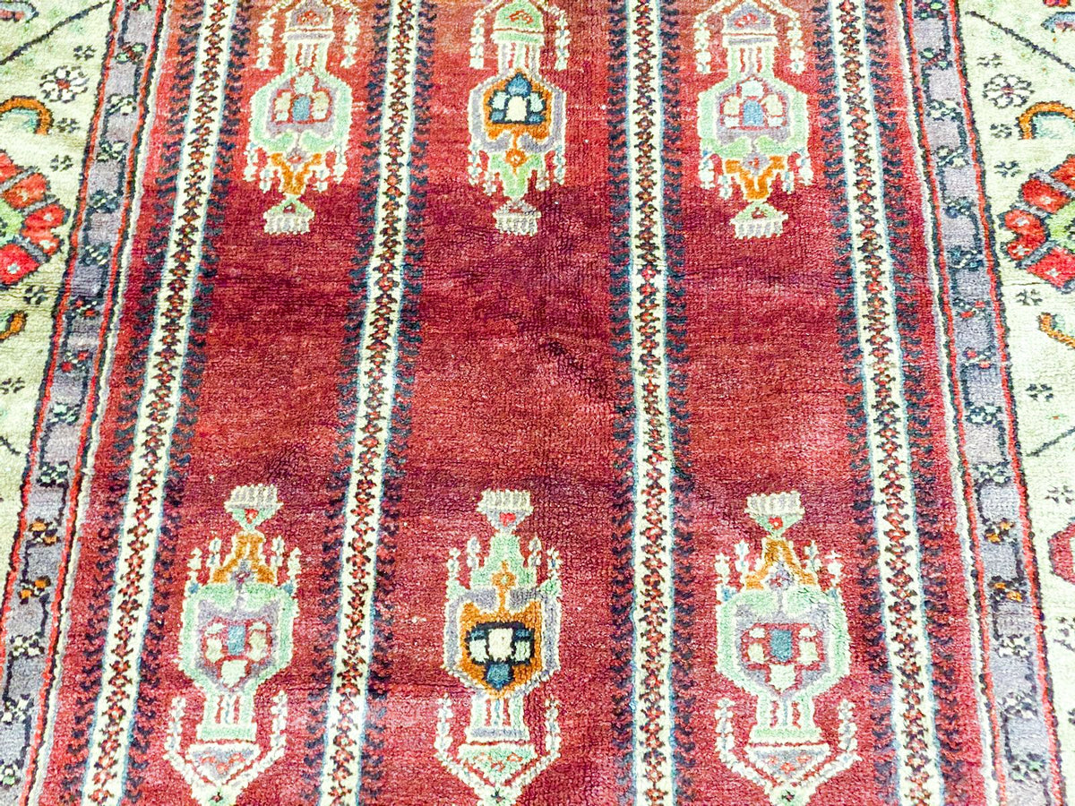 5x9 Red and Gold Anatolian Turkish Tribal Rug