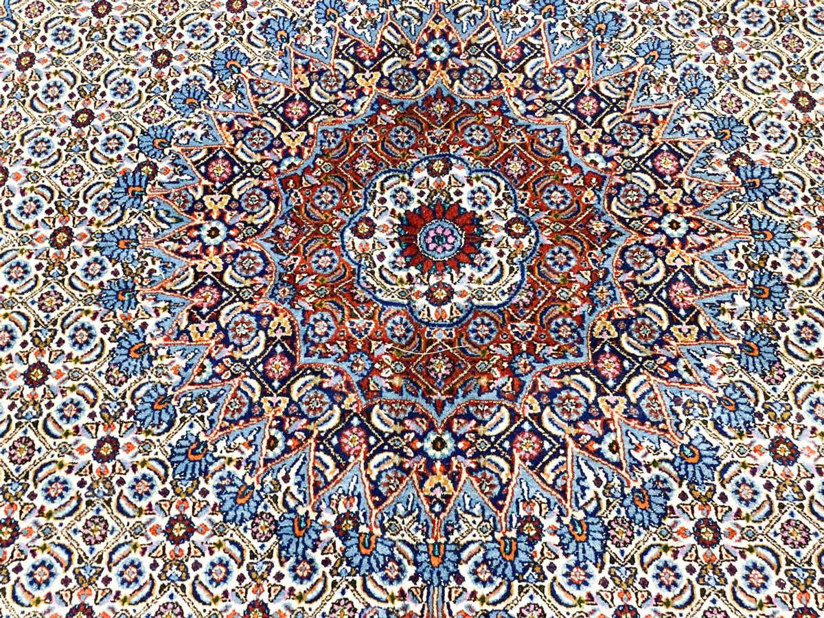7x10 Red and Ivory Turkish Oushak Rug