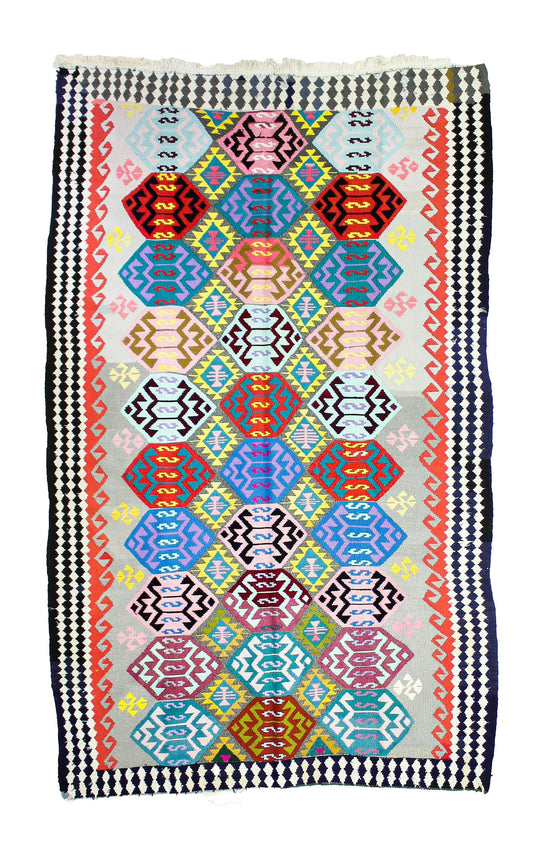 7x11 Multicolor Turkish Tribal Rug