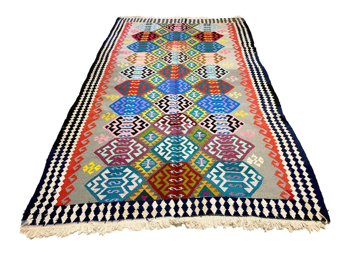 7x11 Multicolor Turkish Tribal Rug