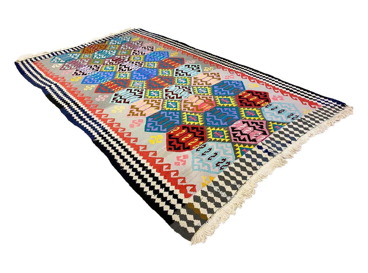 7x11 Multicolor Turkish Tribal Rug