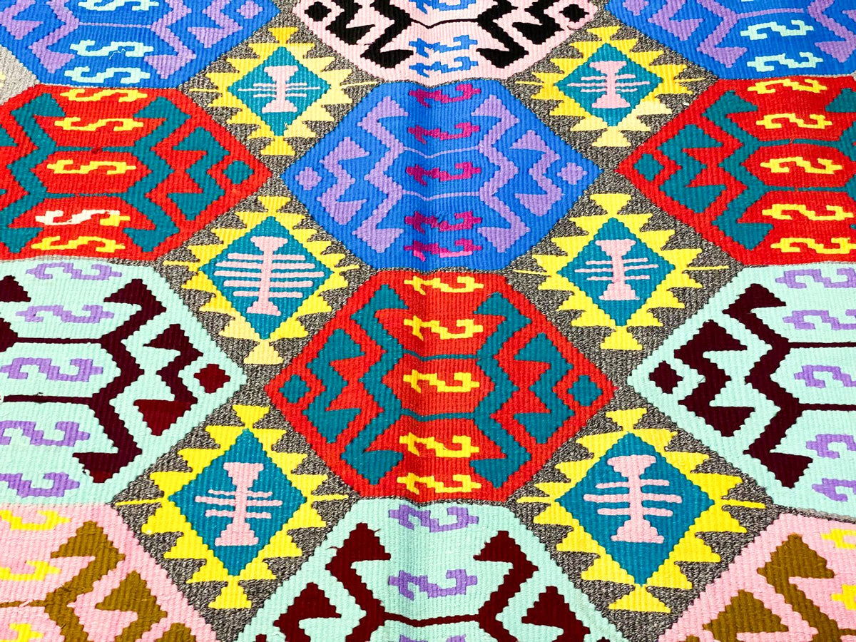 7x11 Multicolor Turkish Tribal Rug