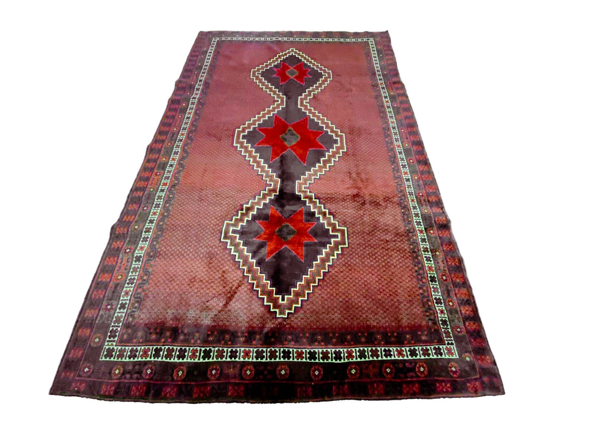7x10 Red and Navy Anatolian Turkish Tribal Rug