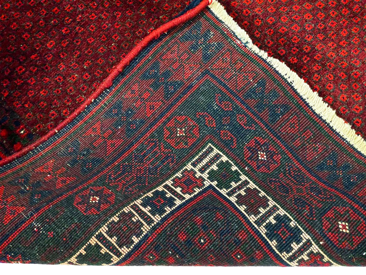 7x10 Red and Navy Anatolian Turkish Tribal Rug