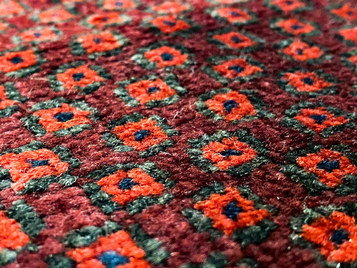 7x10 Red and Navy Anatolian Turkish Tribal Rug