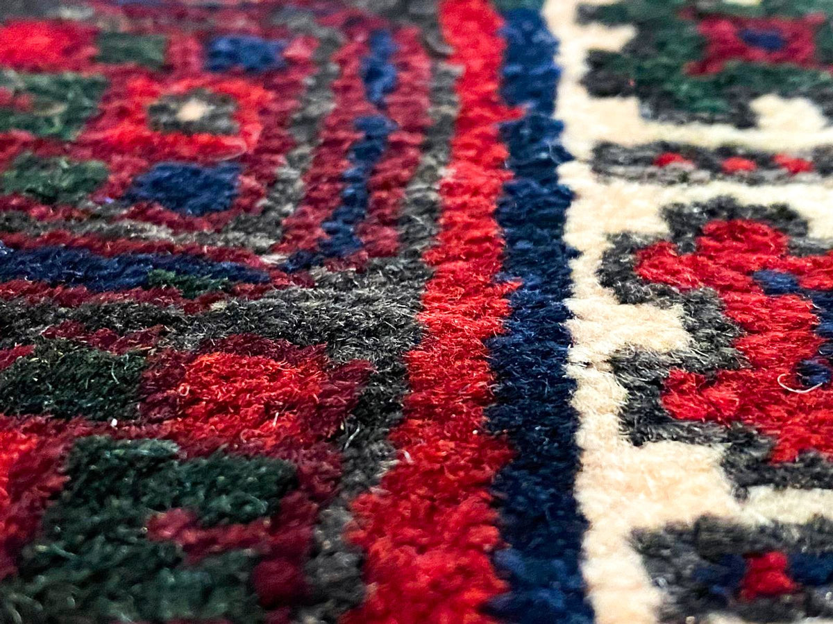 7x10 Red and Navy Anatolian Turkish Tribal Rug
