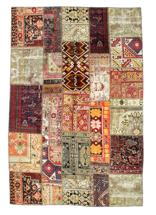 7x10 Handmade Patchwork Vintage Anatolian Handmade Tribal Rug Kilim
