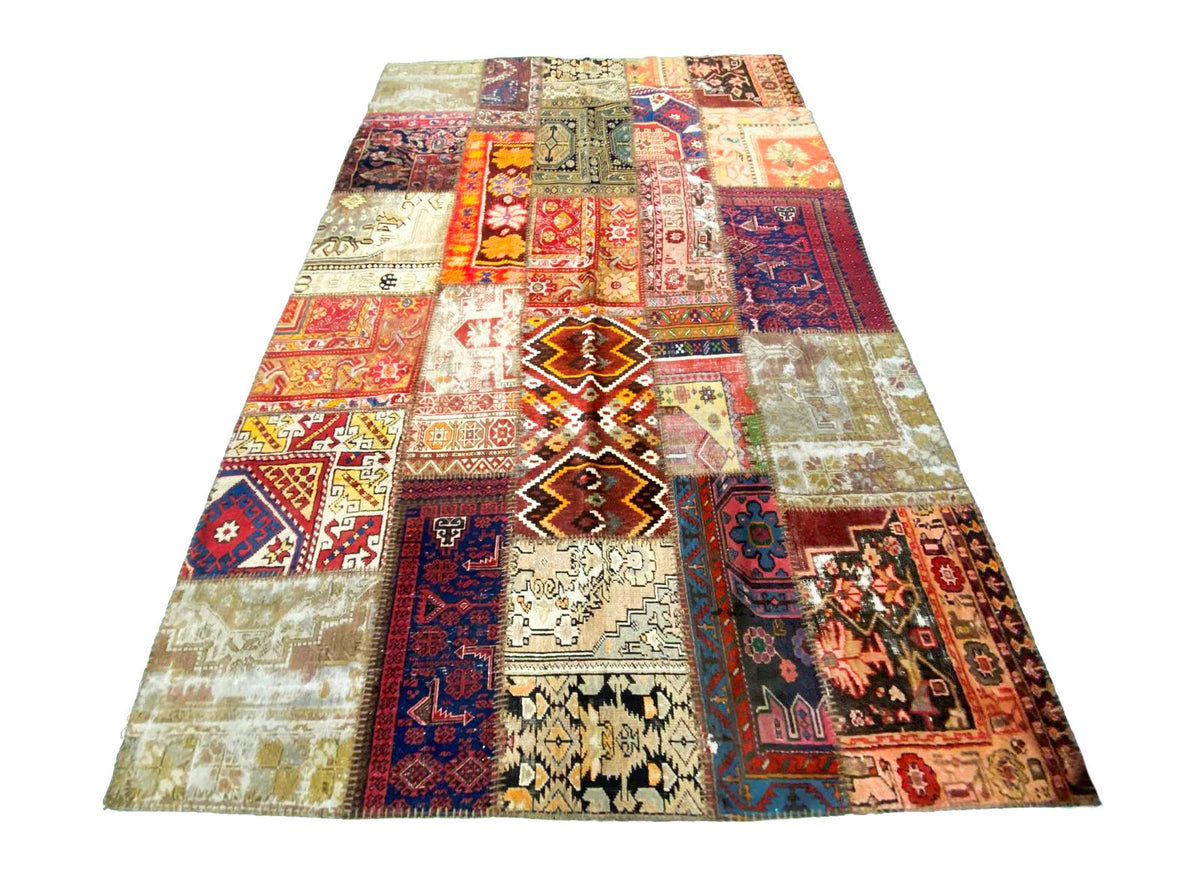 7x10 Handmade Patchwork Vintage Anatolian Handmade Tribal Rug Kilim