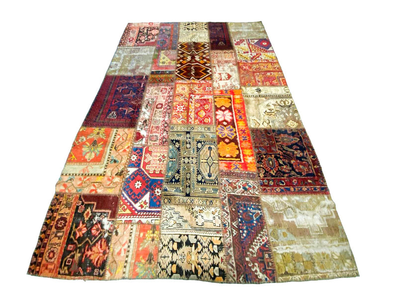 7x10 Handmade Patchwork Vintage Anatolian Handmade Tribal Rug Kilim