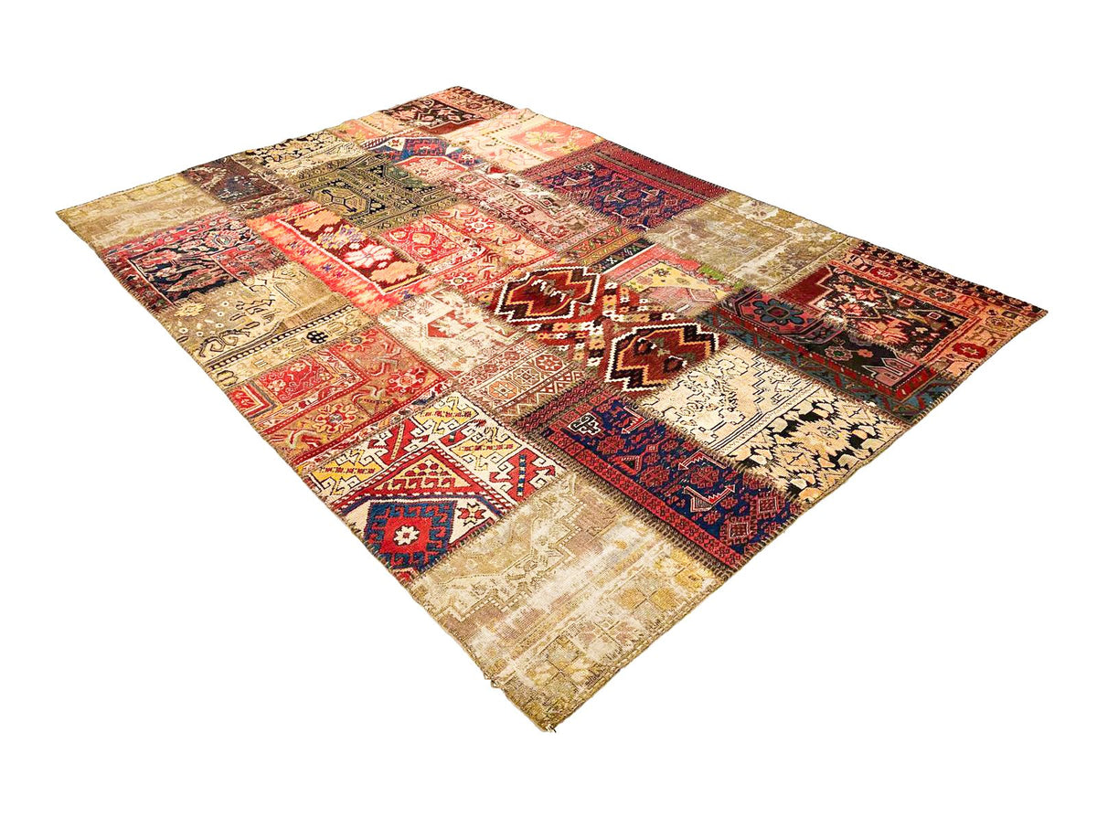 7x10 Handmade Patchwork Vintage Anatolian Handmade Tribal Rug Kilim