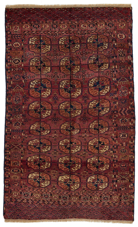 4x6 Red and Navy Kazak Tribal Rug