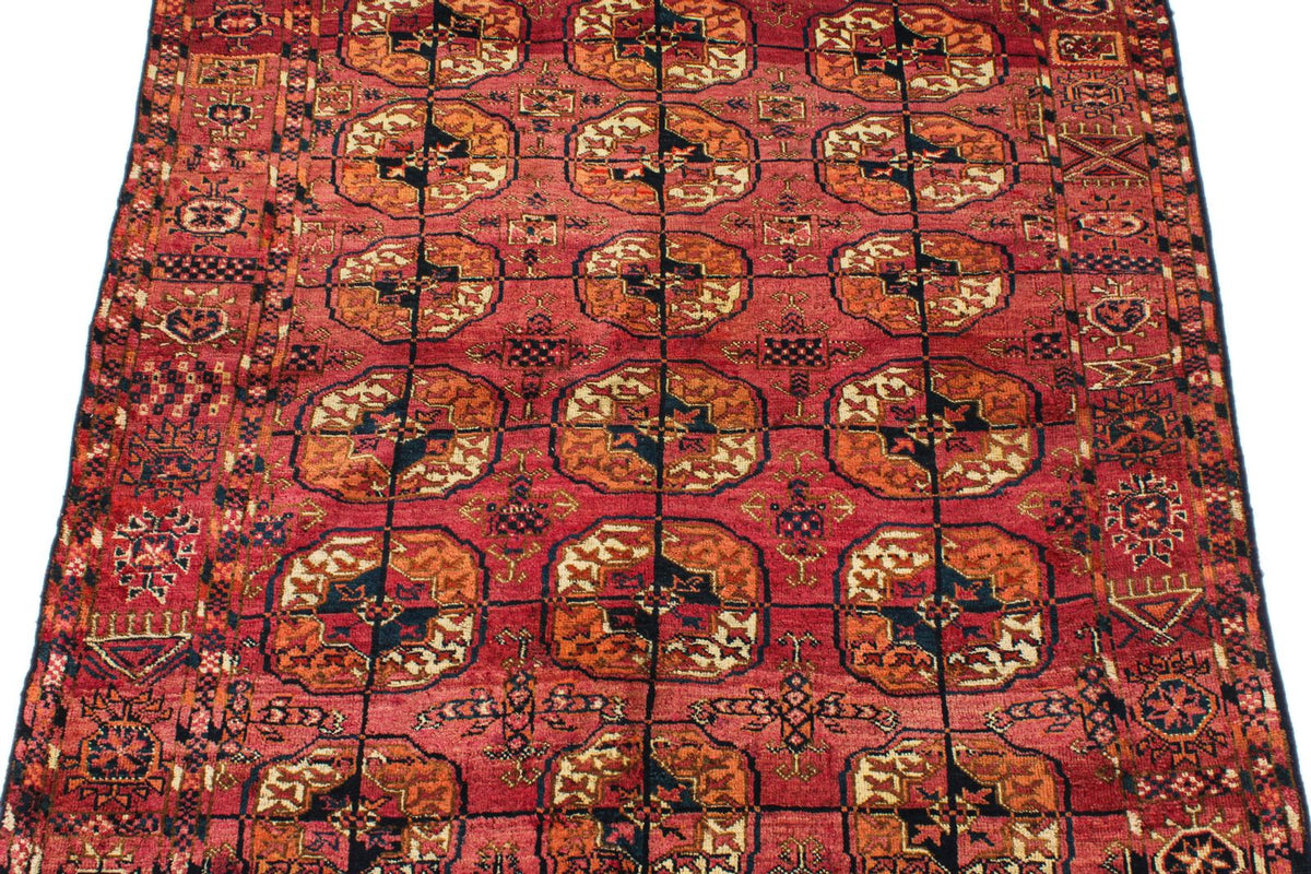 4x6 Red and Navy Kazak Tribal Rug