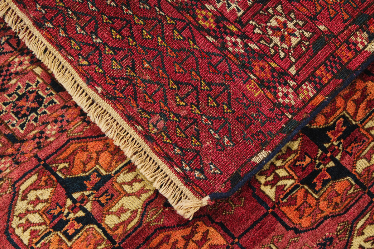 4x6 Red and Navy Kazak Tribal Rug