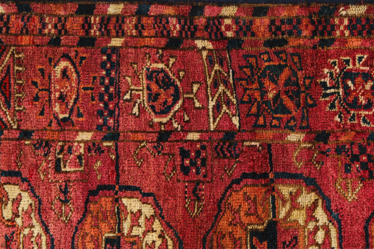4x6 Red and Navy Kazak Tribal Rug