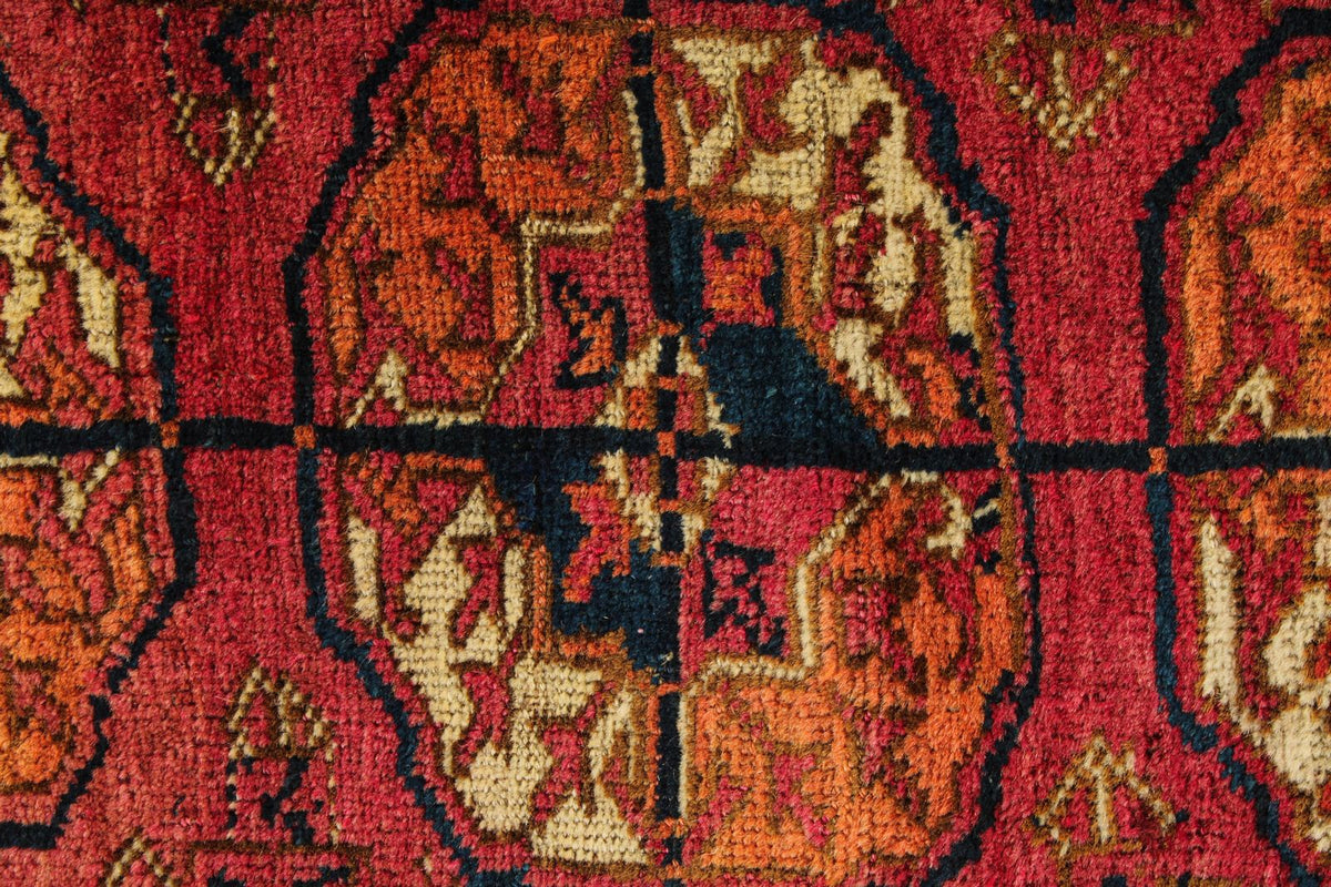 4x6 Red and Navy Kazak Tribal Rug