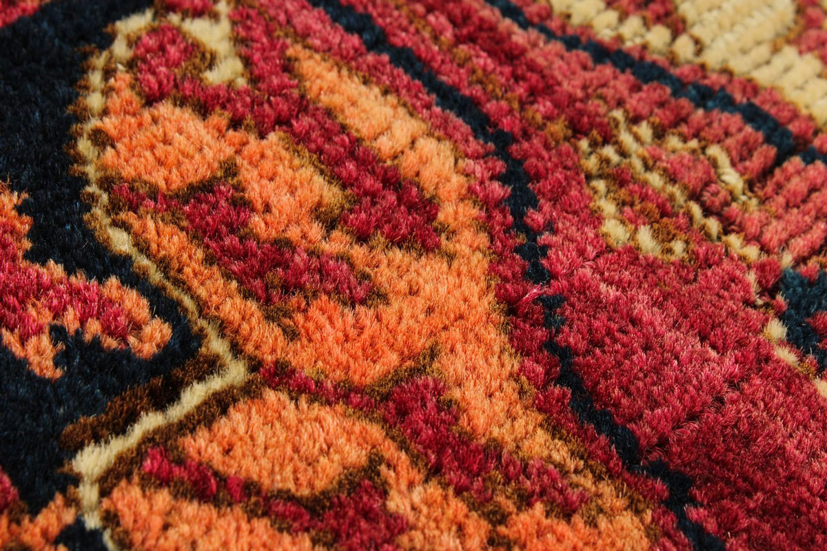 4x6 Red and Navy Kazak Tribal Rug