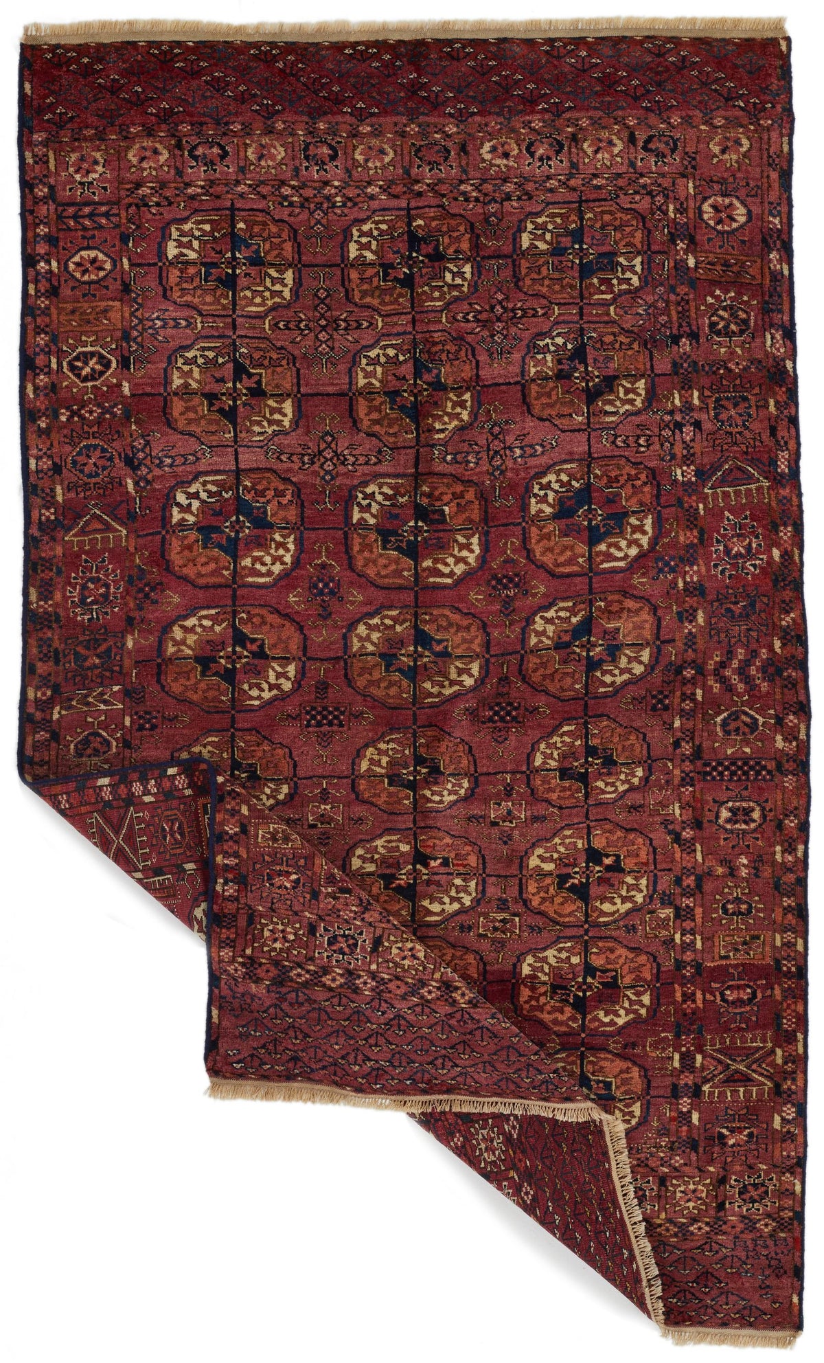 4x6 Red and Navy Kazak Tribal Rug