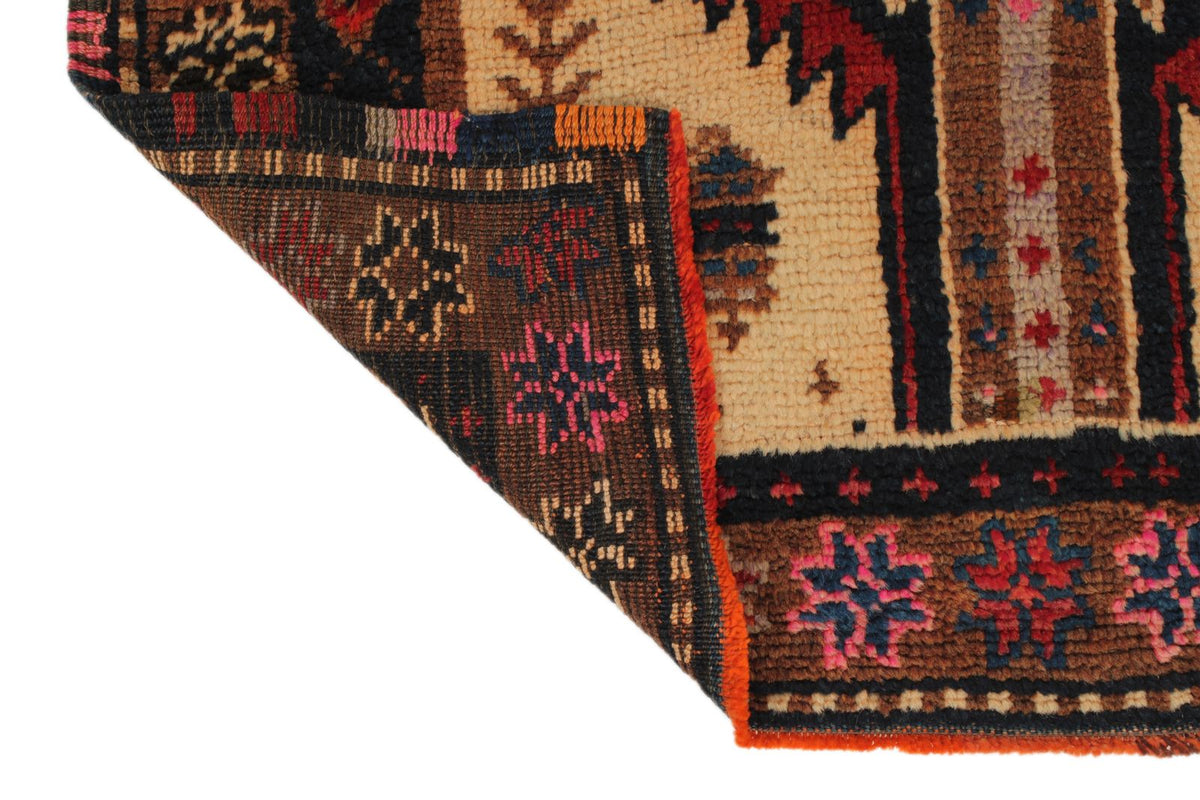 3x11 Ivory and Brown Anatolian Turkish Tribal Runner