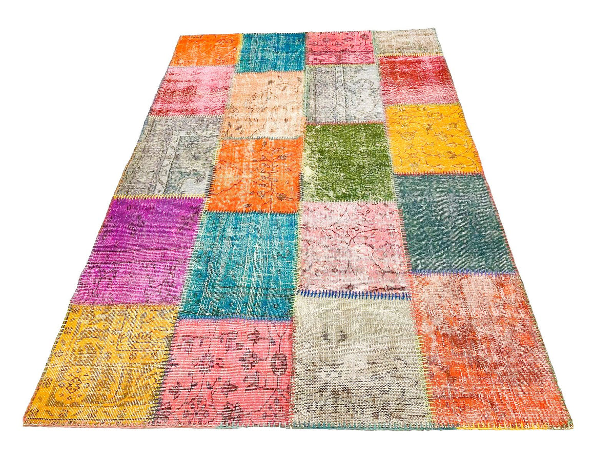 5x8 Handmade Patchwork Vintage Anatolian Handmade Tribal Rug Kilim