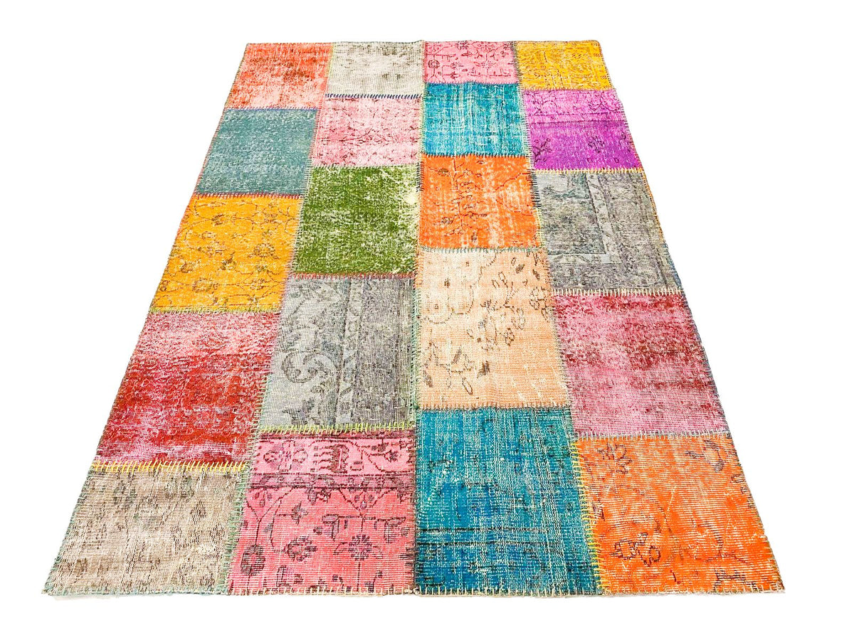 5x8 Handmade Patchwork Vintage Anatolian Handmade Tribal Rug Kilim