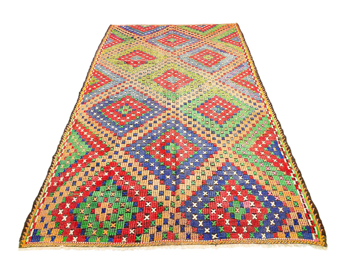 6x11 Handmade Vintage Anatolian Handmade Tribal Rug Kilim