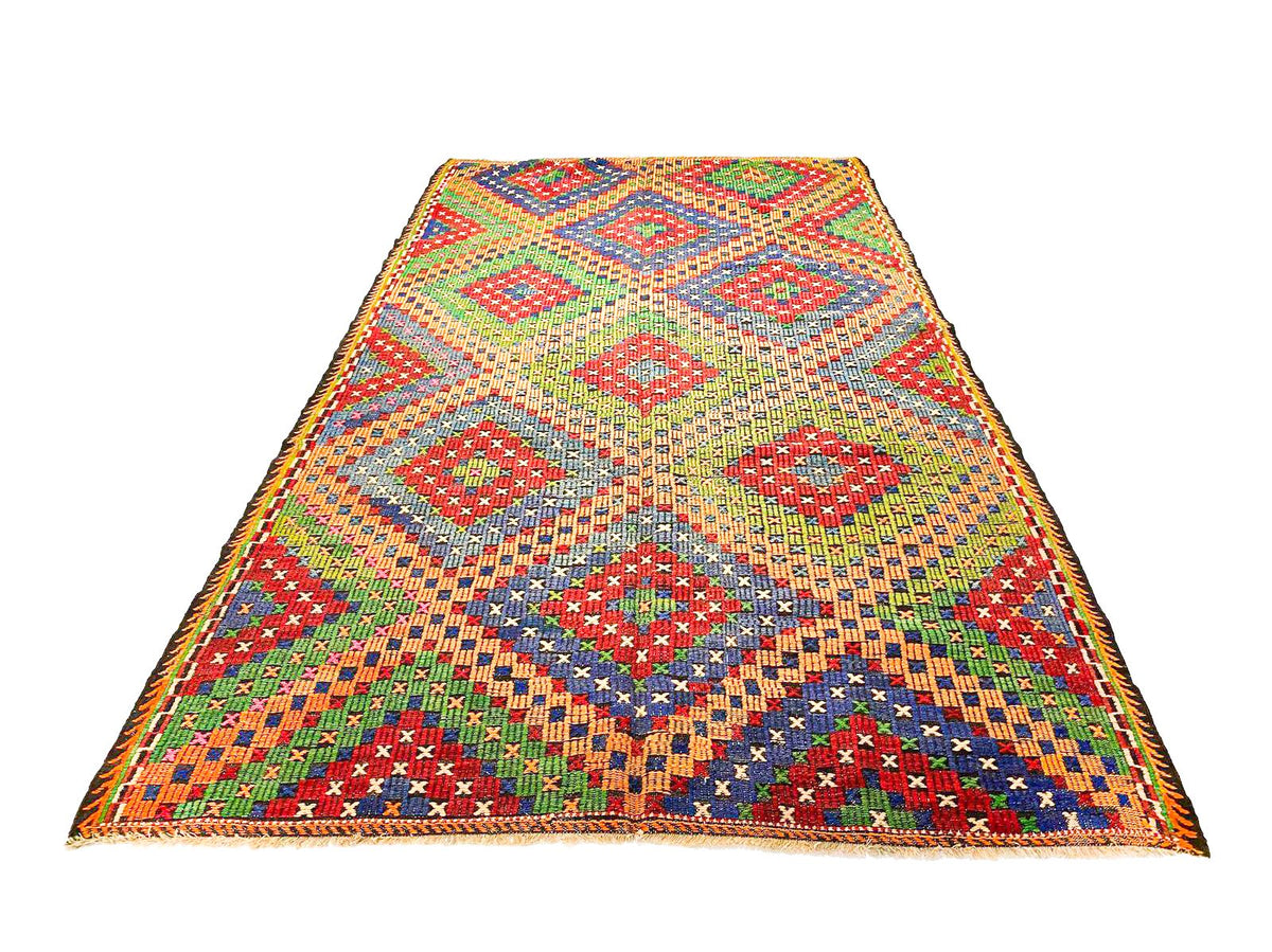 6x11 Handmade Vintage Anatolian Handmade Tribal Rug Kilim