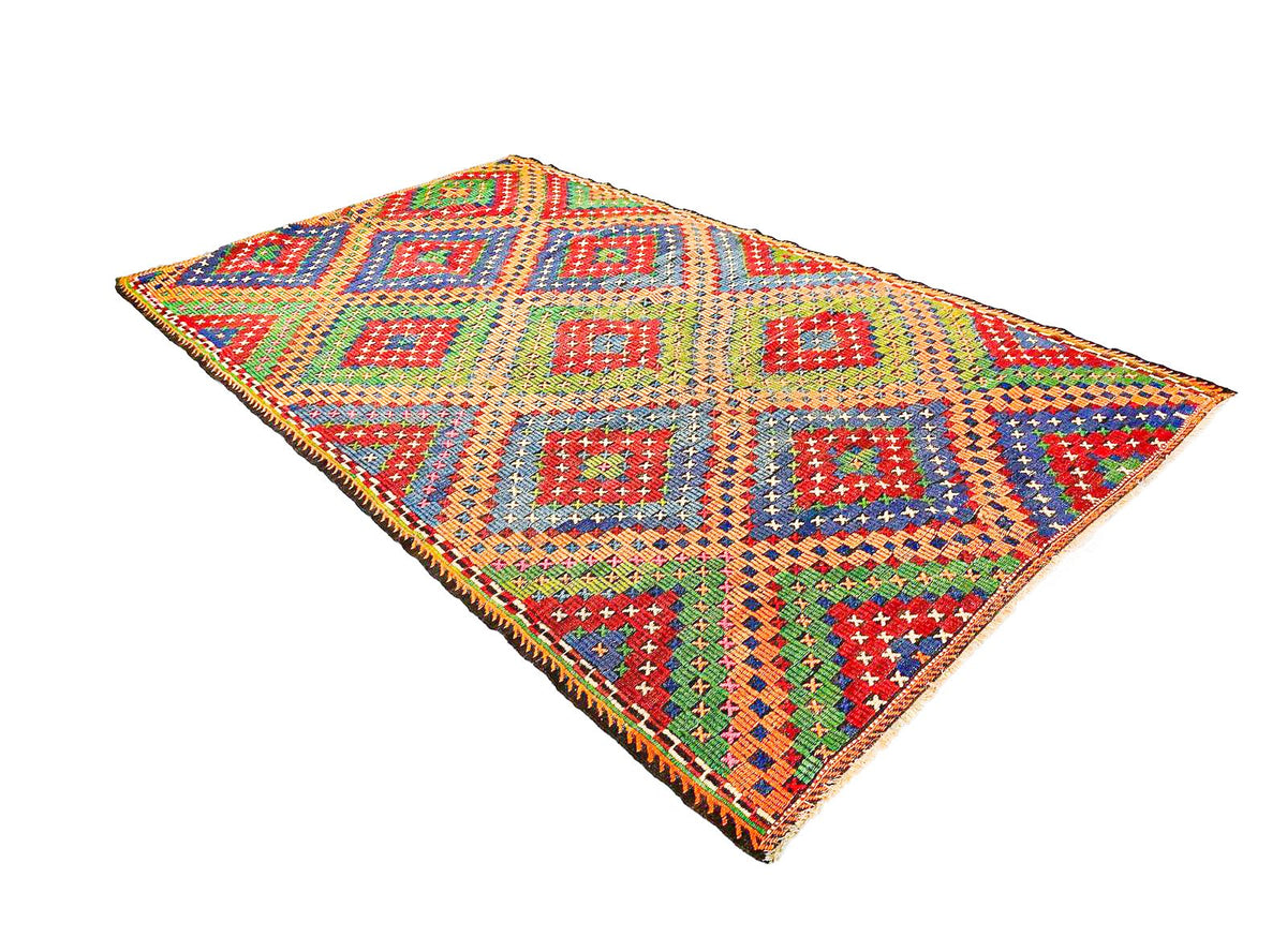 6x11 Handmade Vintage Anatolian Handmade Tribal Rug Kilim