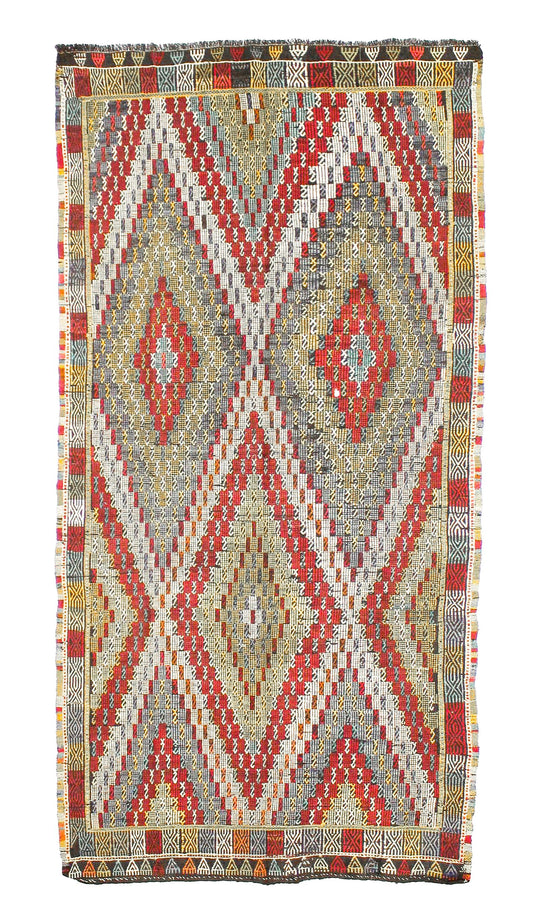 5x11 Handmade Vintage Anatolian Handmade Tribal Rug Kilim