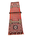 Vintage Handmade 2x7 Red And Ivory Anatolian Caucasian Tribal Distressed Area Rug